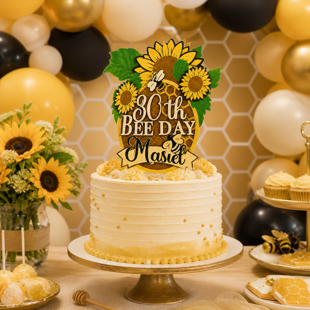 Custom 3D Layered Cardstock Cake Topper
