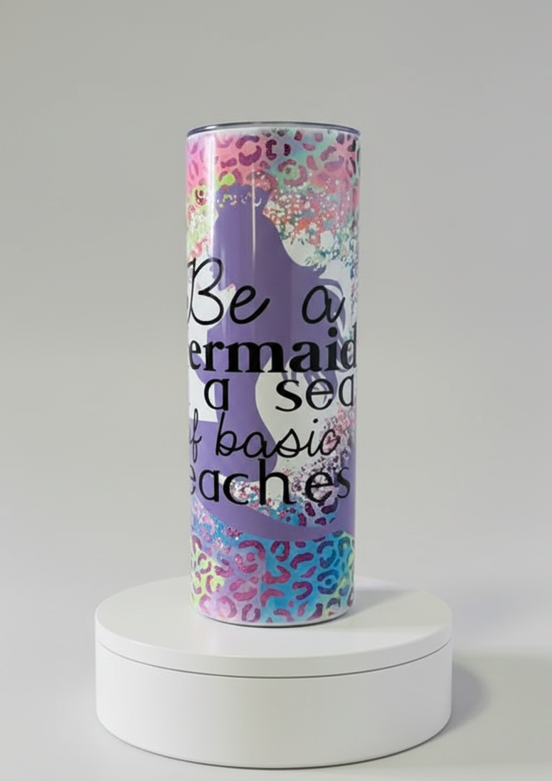 Vaso delgado sublimado de doble pared con aislamiento de 20 oz.