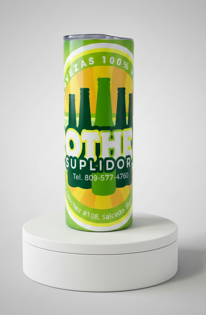 Vaso delgado sublimado de doble pared con aislamiento de 20 oz.