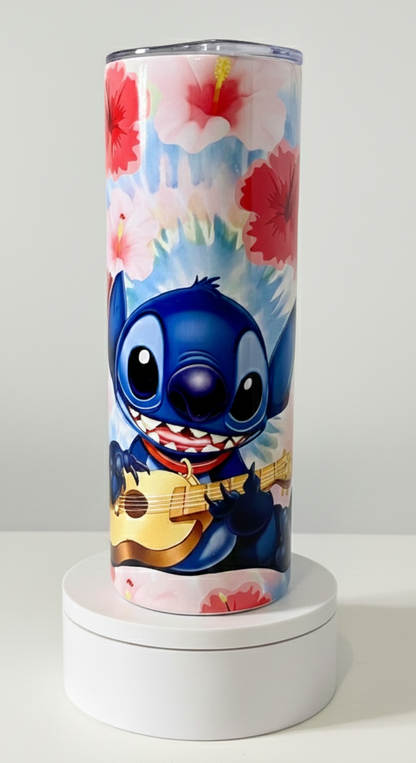 Tumbler with cartoon character on a white background